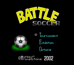Battle Soccer (english translation) Title Screen